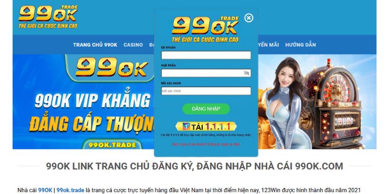 Các bước đăng nhập 99ok  chi tiết